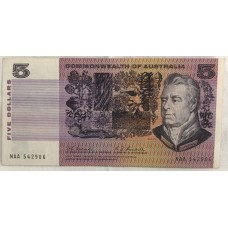 AUSTRALIA 1967 . FIVE DOLLARS BANKNOTE . ERROR . MISSING COLOUR SIMULATIONS